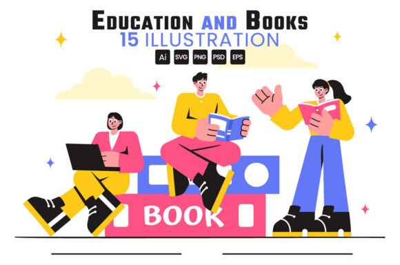 15 Education and Books Illustration for Branding Projects