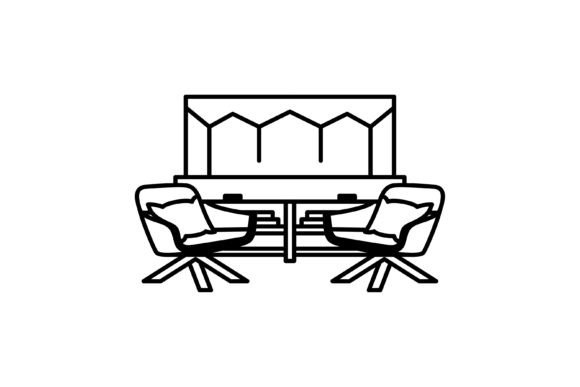 Chair for Discussion Icon - A Versatile Graphic Asset for Branding