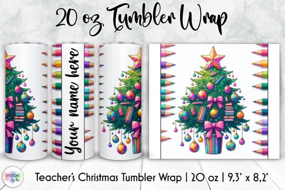 Christmas Teacher Tumbler Wrap for Local Business Branding