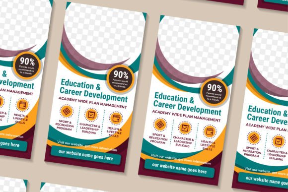 Education Career Vertical Banner: A Vibrant Graphic for Print Templates