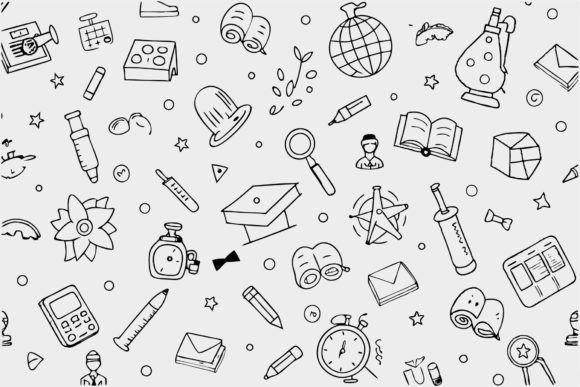 Education Pattern Background in Doodle for Graphics and Backgrounds