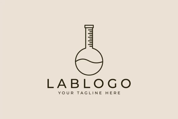 Erlenmeyer Laboratory Line Art Logo for Logos and Graphics