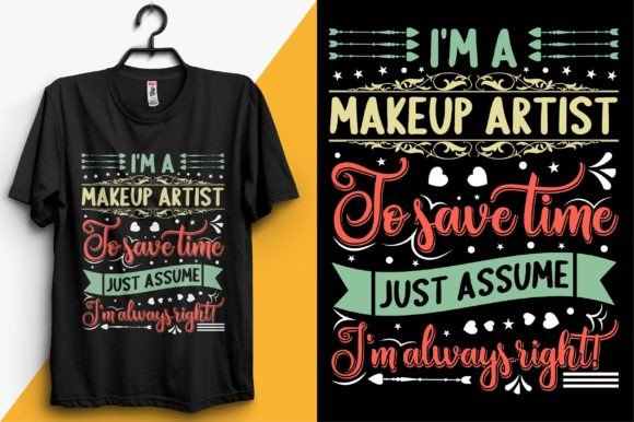 Makeup Artist Typography TShirt Design Review