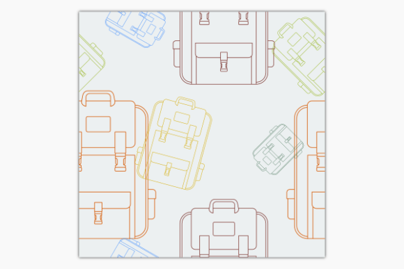 Outline School Bag Seamless Pattern for Modern Graphics
