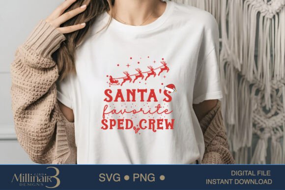 Santa's Favorite Sped Crew SVG – Festive Graphics for T-Shirt Designs