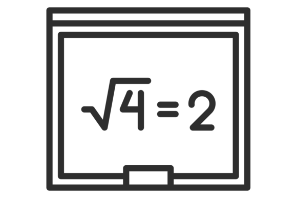 School Board with Math Equation Line Ico Graphics