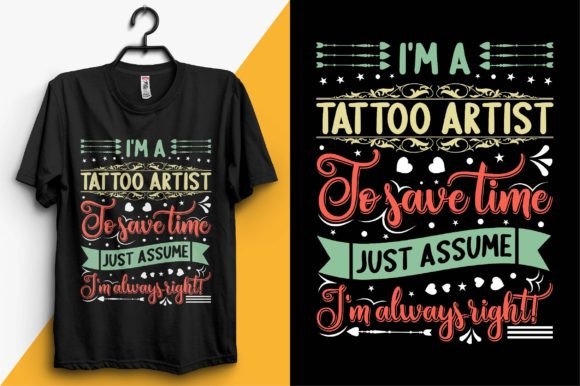 Tattoo Artist Typography T-shirt Design Review