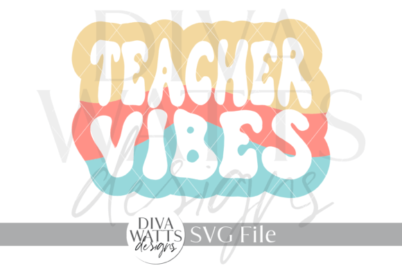 Teacher Viibes Word Art Design SVG for Crafts and Graphics