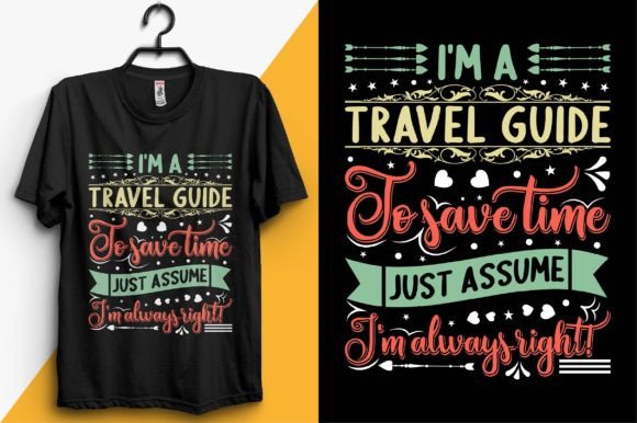 Travel Guide Typography TShirt Design for Web and Print