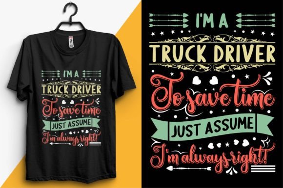 Truck Driver Typography T-shirt Design for Branding and Marketing