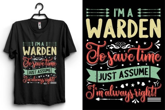 Warden Typography T-shirt Design Graphics for Local Branding